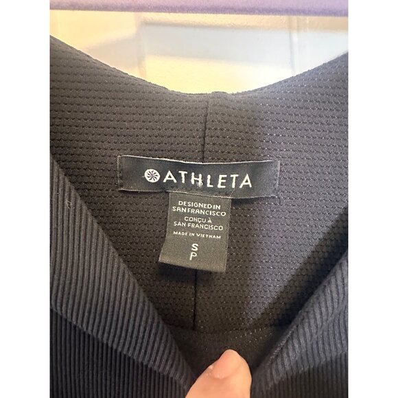 ATHLETA Ryder Dress, Size: SP Black, #988525 Fit & Flare Midi Stretch Open Back - Picture 6 of 7